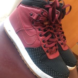 Nike Pattern Print, Red Lunar Force 1 Duckboot Sneakers US 10